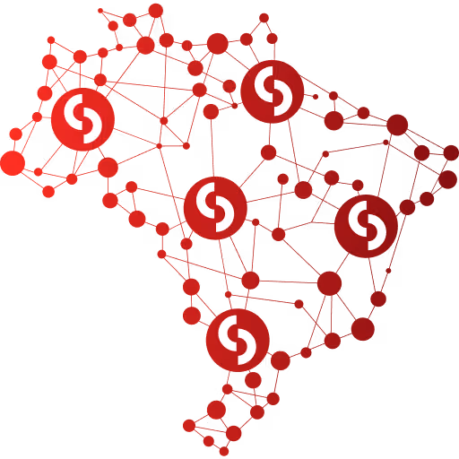 Mapa do Brasil com a presença do Sales Club pelo Brasil